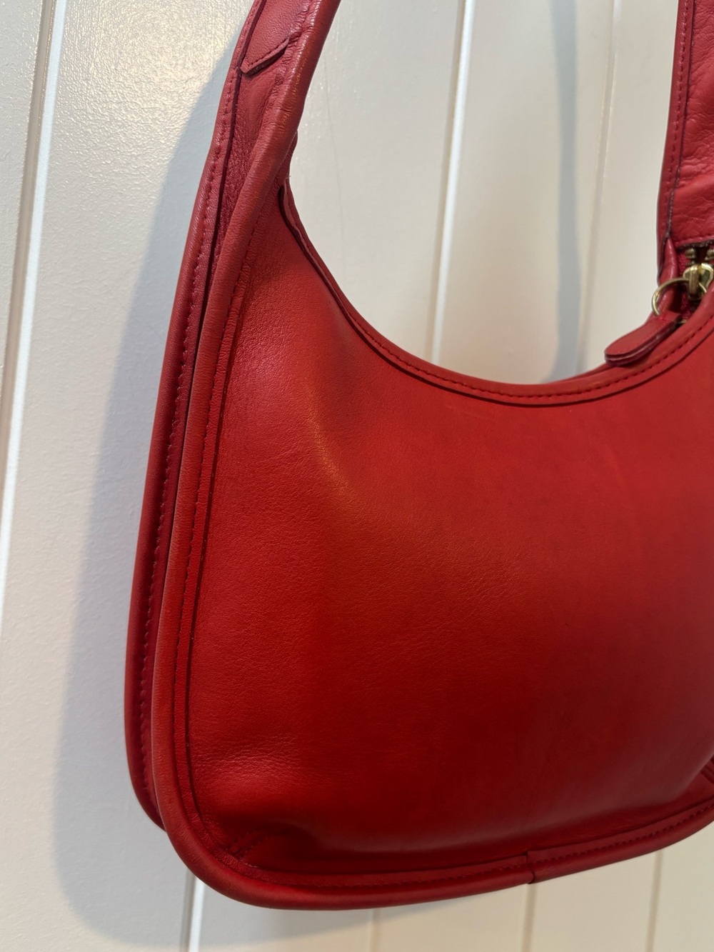 Vintage Coach Mini Ergo Red Zip Bag Hobo Shoulder Bag… - Gem